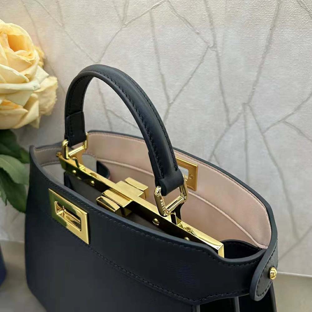 Fendi Women Peekaboo ISeeU Petite Small Black Padded Nappa Leather Bag - image 6