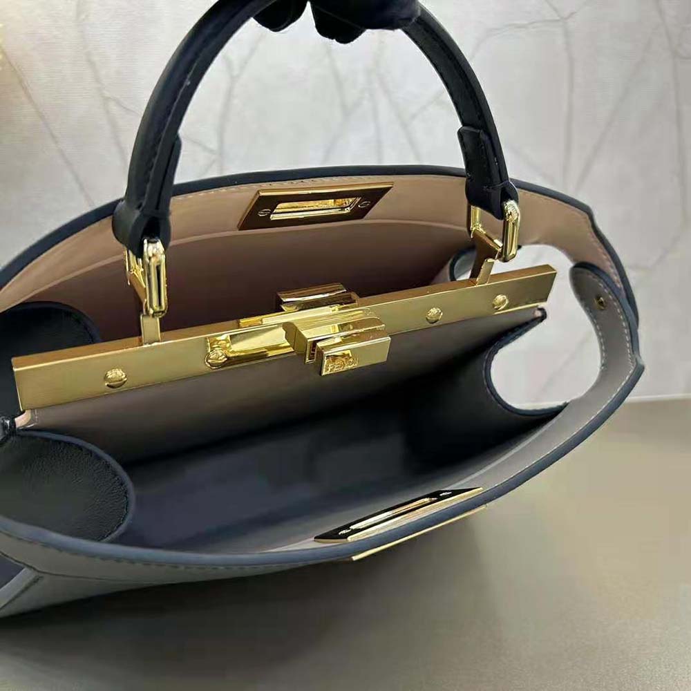 Fendi Women Peekaboo ISeeU Petite Small Black Padded Nappa Leather Bag - image 7