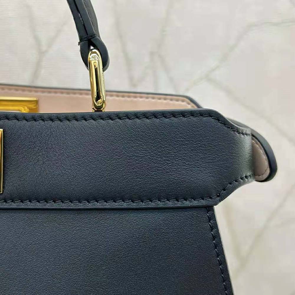 Fendi Women Peekaboo ISeeU Petite Small Black Padded Nappa Leather Bag - image 10