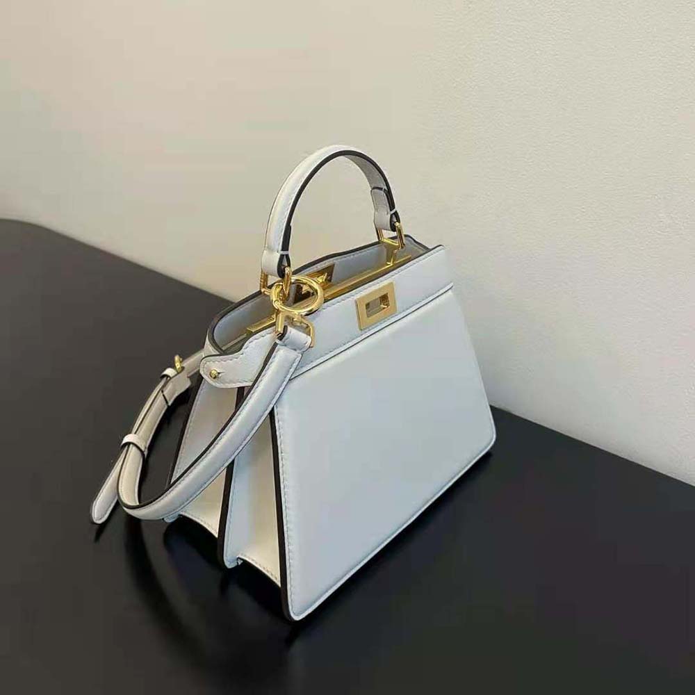 Fendi Women Peekaboo ISeeU Petite White Padded Nappa Leather Bag - image 4
