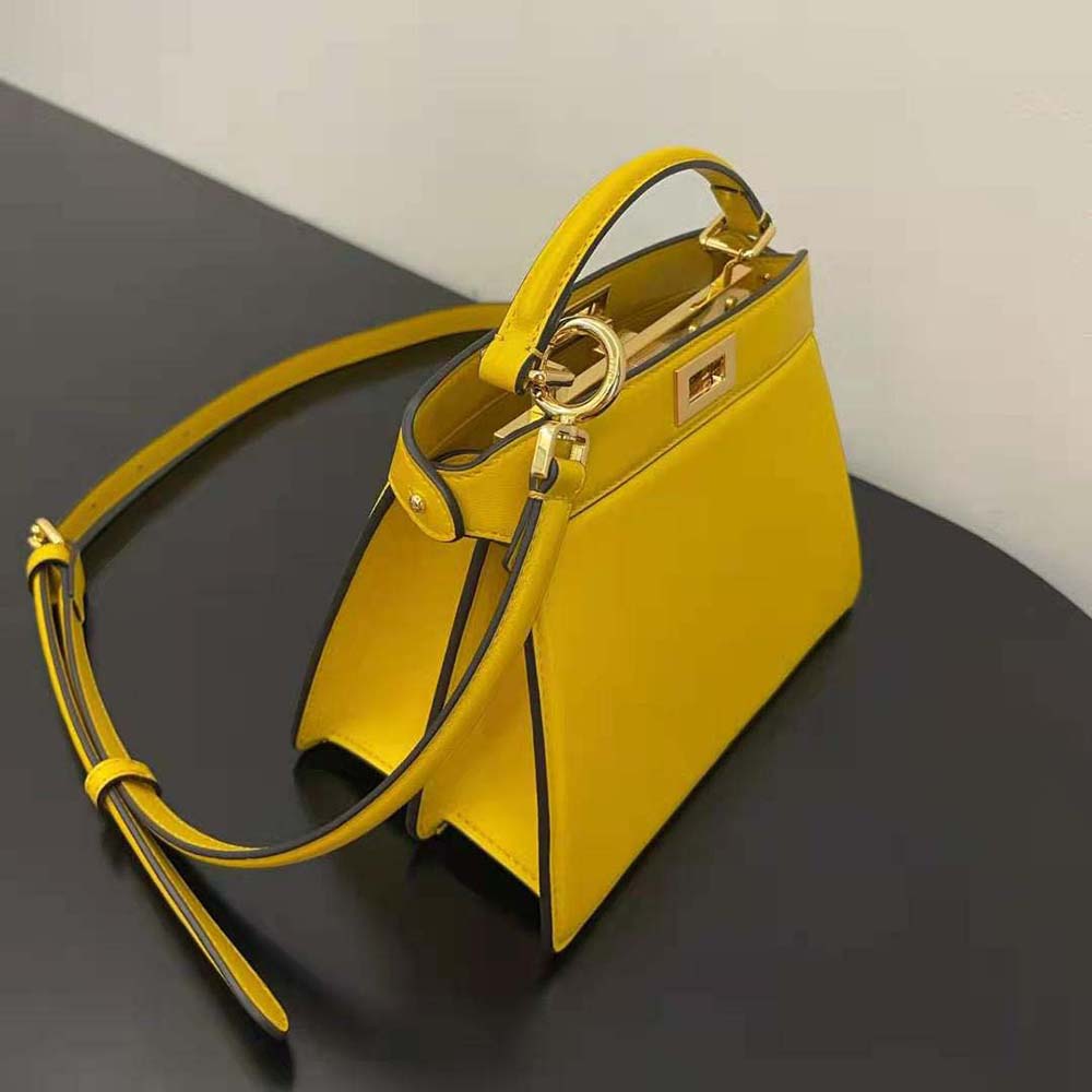 Fendi Women Peekaboo ISeeU Petite Yellow Padded Nappa Leather Bag - image 5