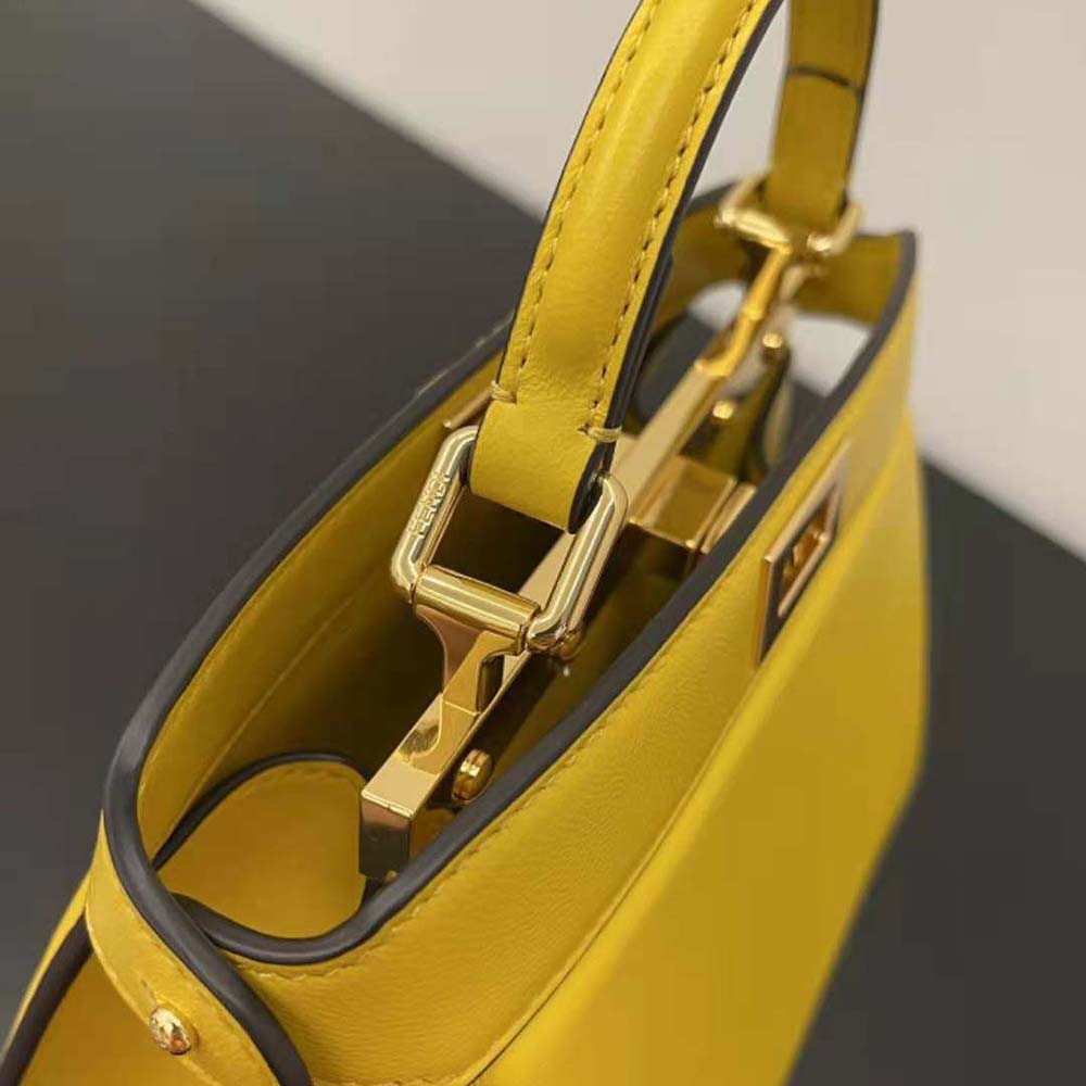 Fendi Women Peekaboo ISeeU Petite Yellow Padded Nappa Leather Bag - image 9