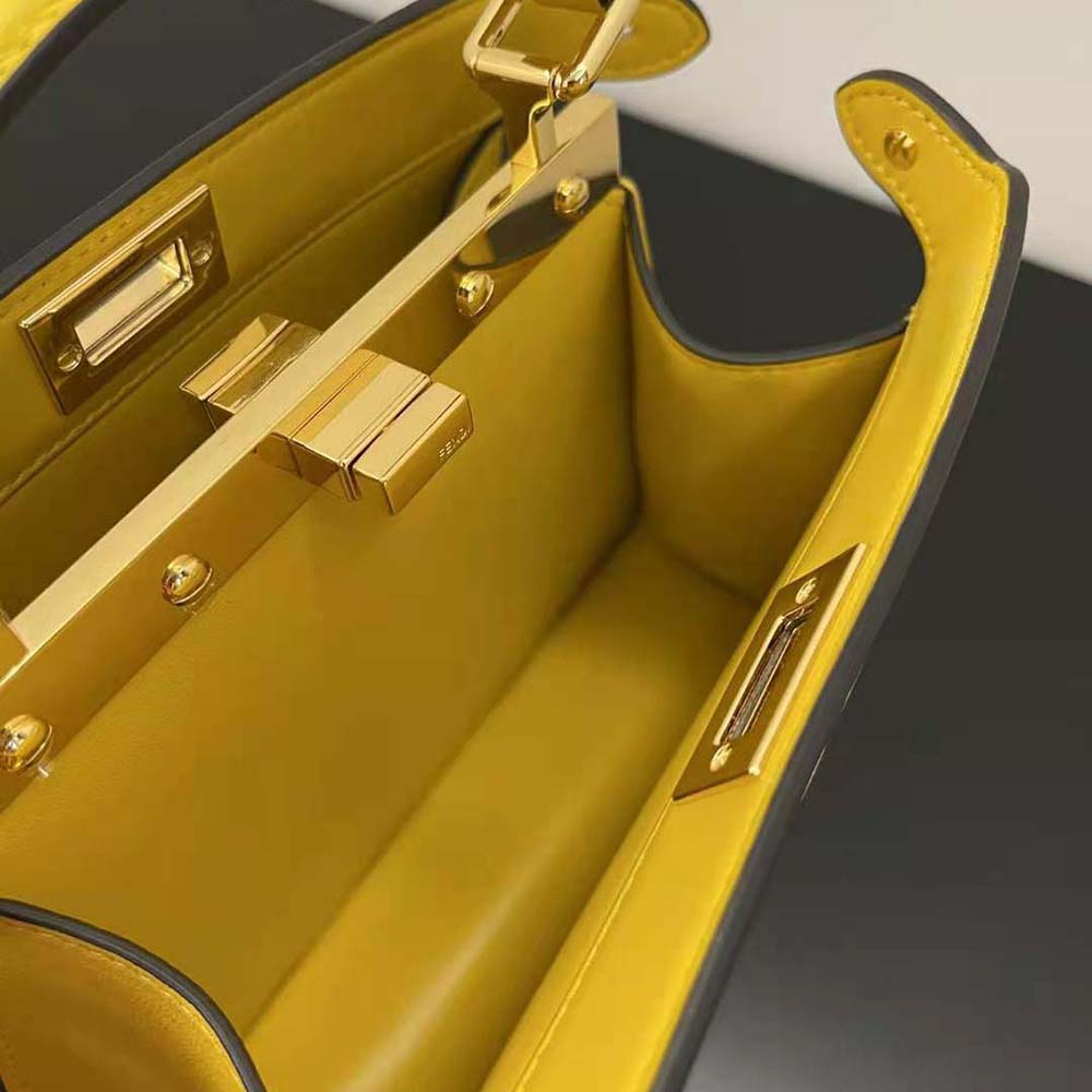 Fendi Women Peekaboo ISeeU Petite Yellow Padded Nappa Leather Bag - image 8