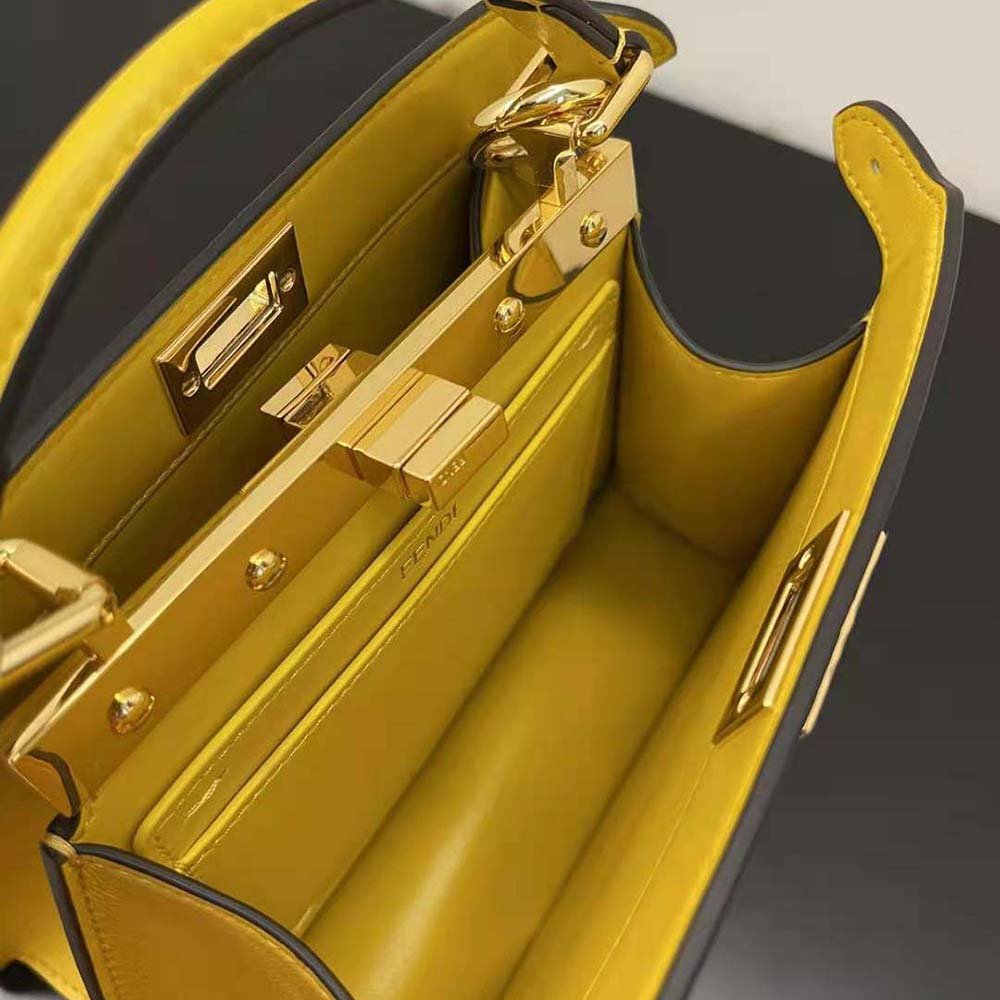 Fendi Women Peekaboo ISeeU Petite Yellow Padded Nappa Leather Bag - image 7
