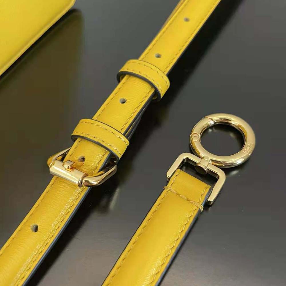 Fendi Women Peekaboo ISeeU Petite Yellow Padded Nappa Leather Bag - image 10