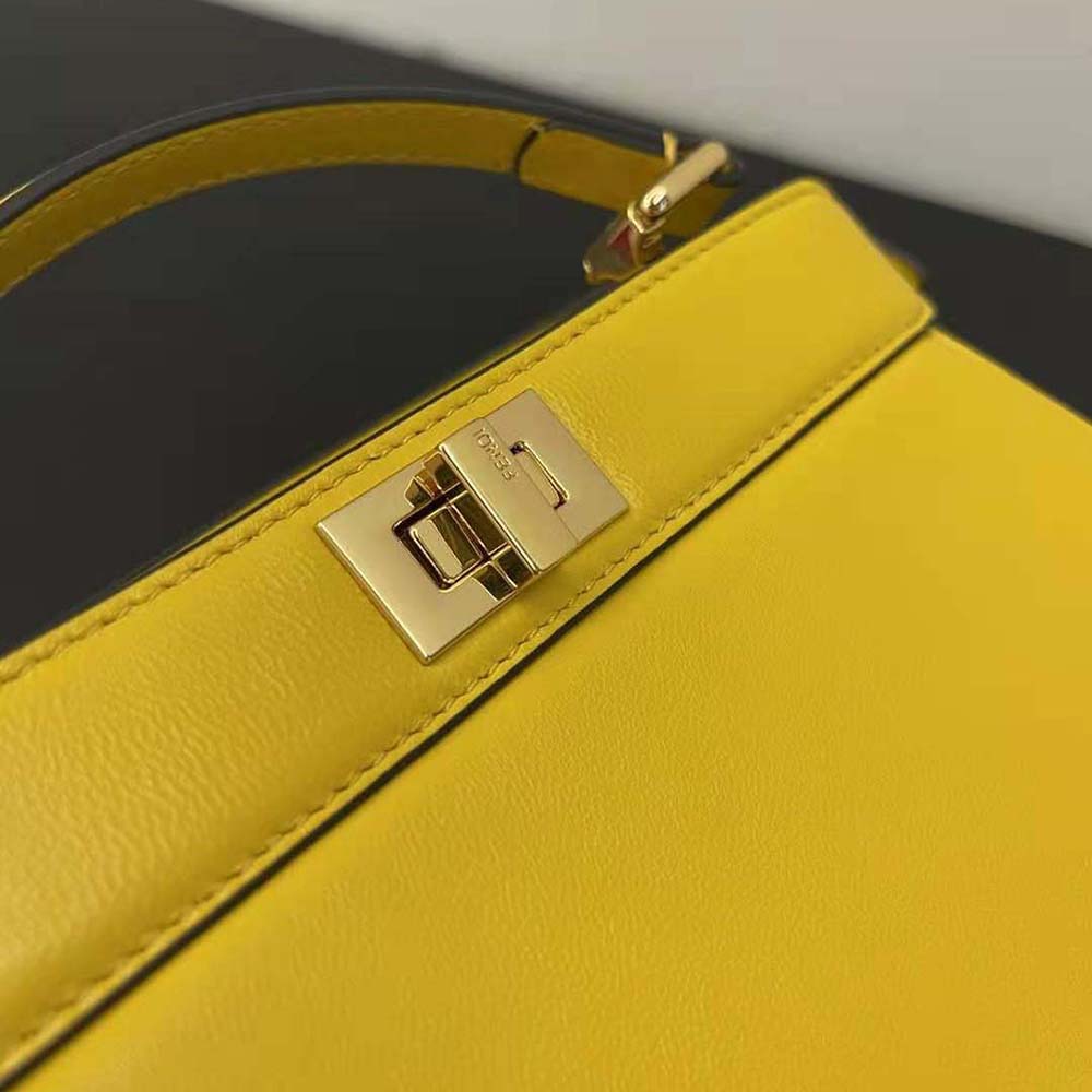 Fendi Women Peekaboo ISeeU Petite Yellow Padded Nappa Leather Bag - image 6