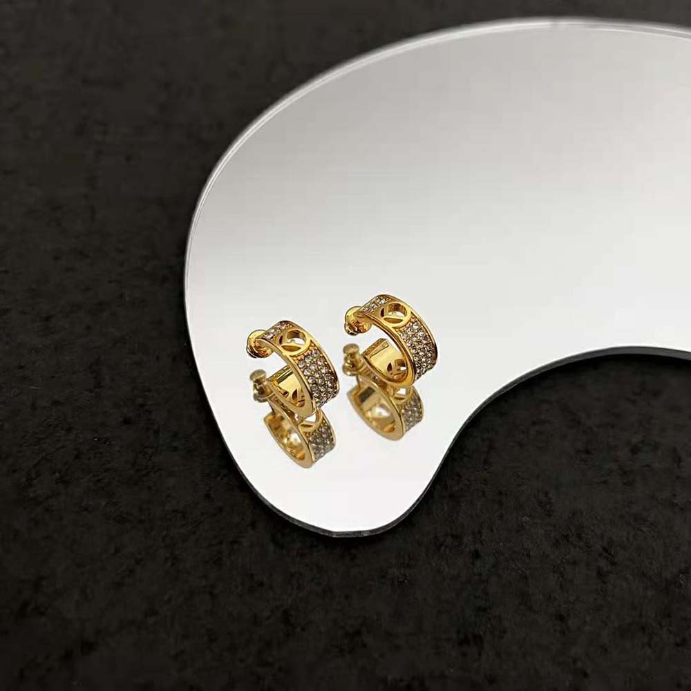 Fendi Women Small Hoop Earrings with F is Fendi Motif Gold-coloured - image 5