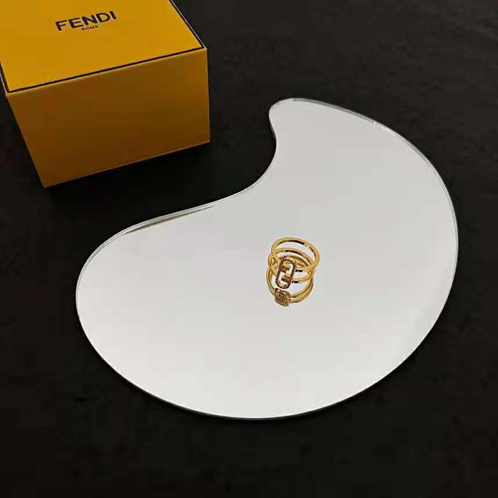 Fendi Women Wide-band Ring with Fendi O’Lock Motif - image 4