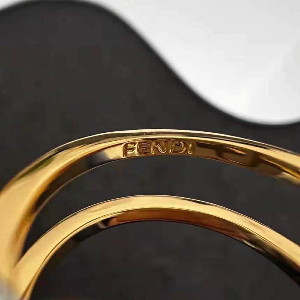 Fendi Women Wide-band Ring with Fendi O’Lock Motif - image 7