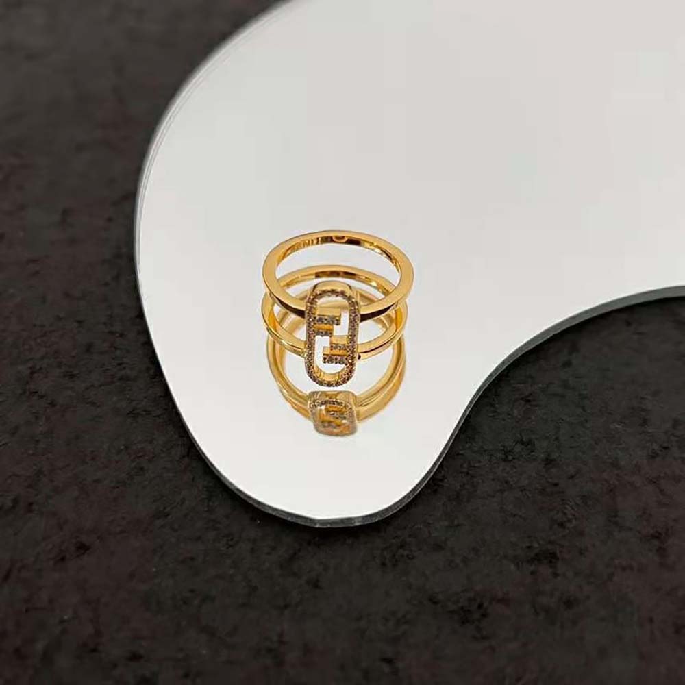 Fendi Women Wide-band Ring with Fendi O’Lock Motif - image 5
