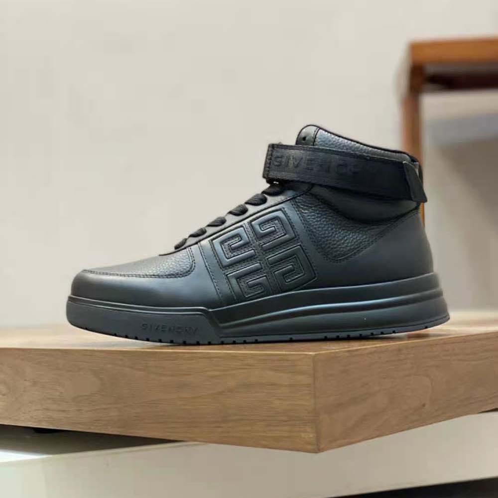 Givenchy Men G4 High Top Sneakers in Leather-Black - image 4