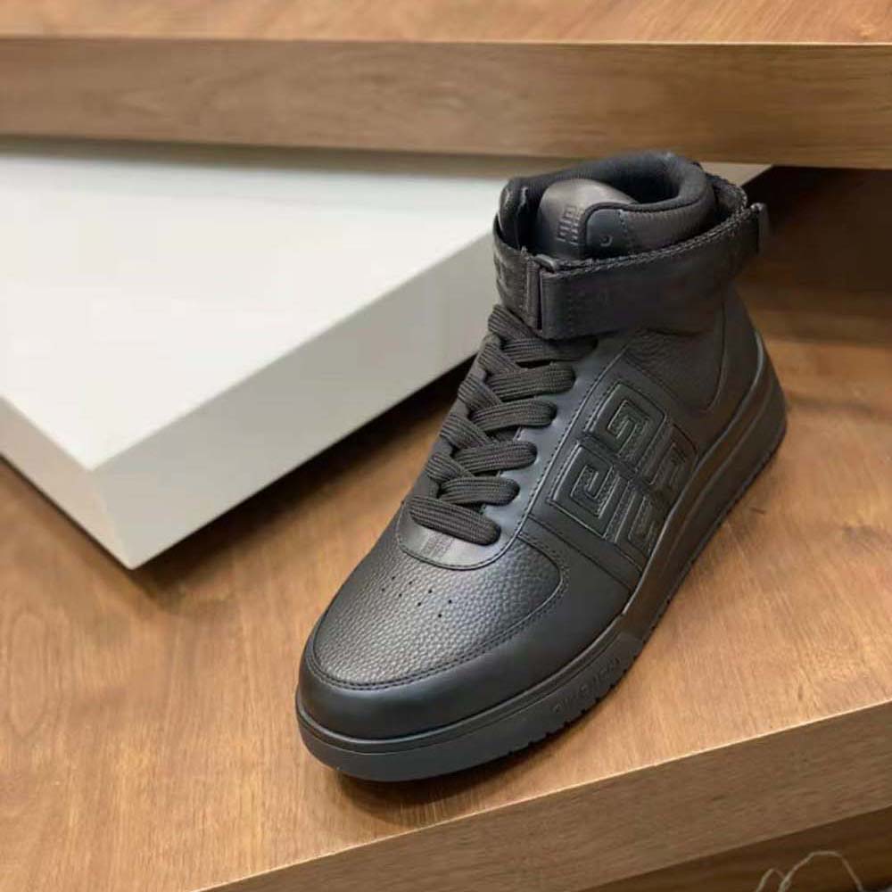 Givenchy Men G4 High Top Sneakers in Leather-Black - image 7