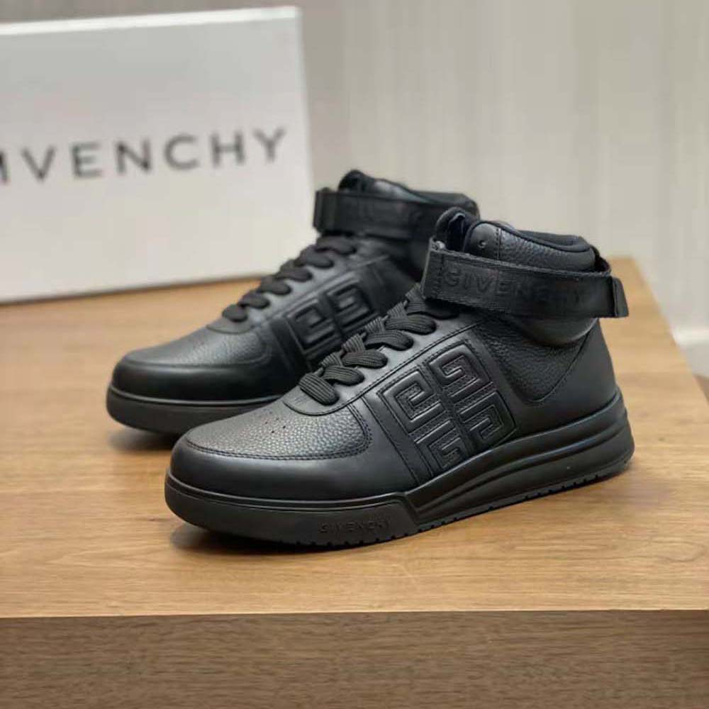 Givenchy Men G4 High Top Sneakers in Leather-Black - image 6