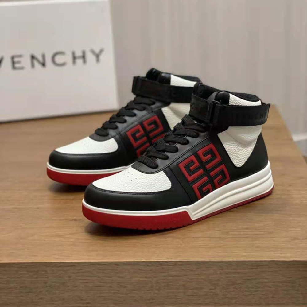 Top view of Givenchy Men G4 High Top Sneakers highlighting padded ankle collar