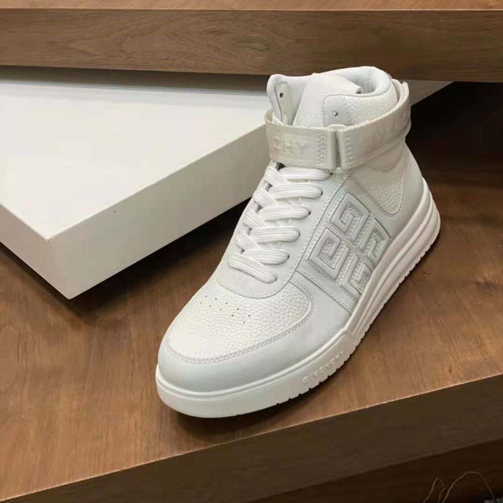 Givenchy Men G4 High Top Sneakers in Leather-White - image 7