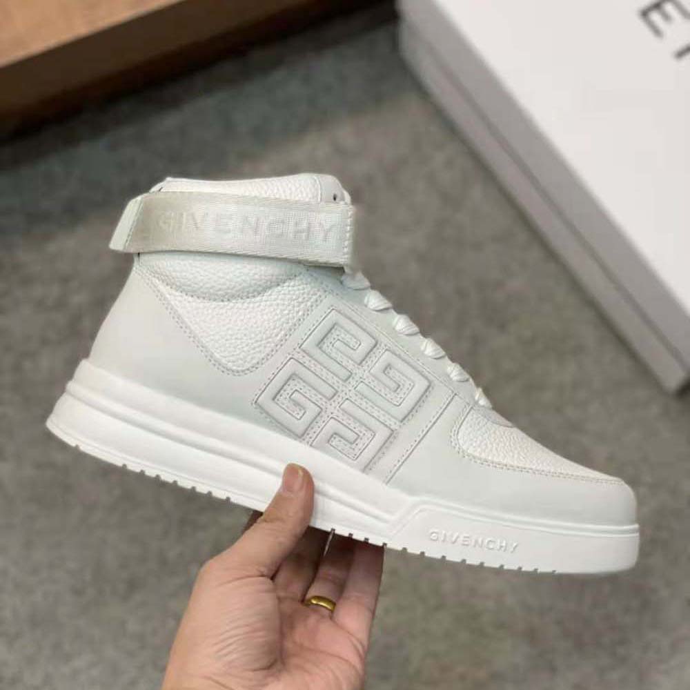 Givenchy Men G4 High Top Sneakers in Leather-White - image 6