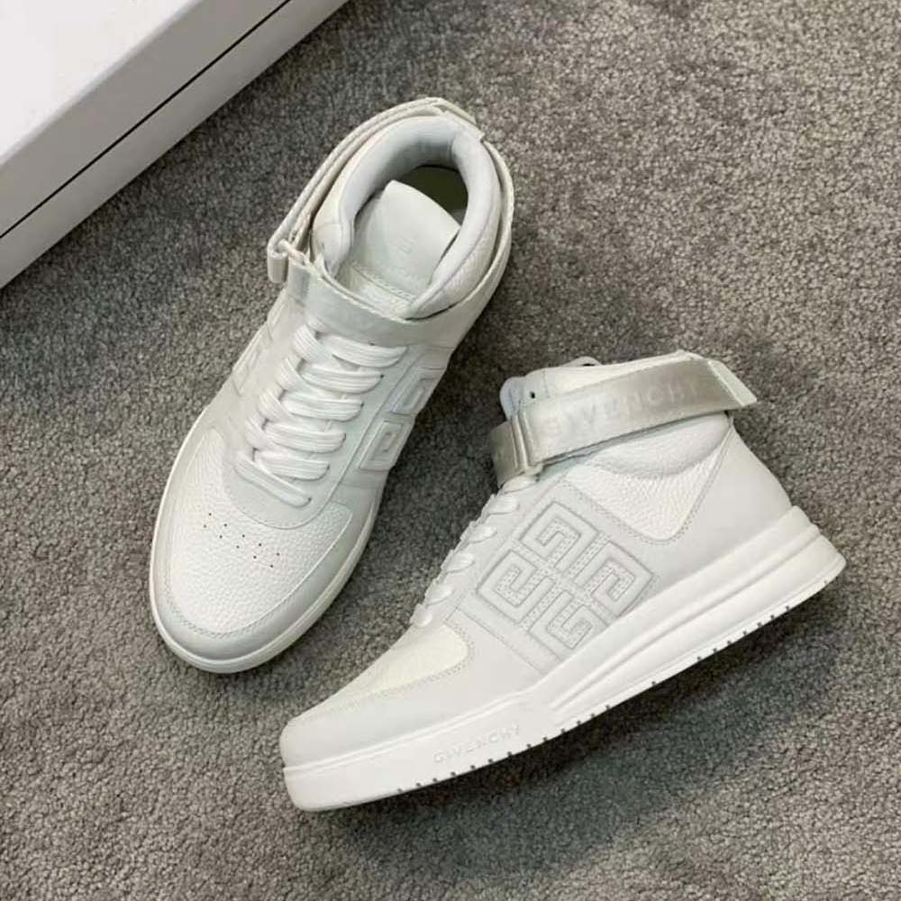 Givenchy Men G4 High Top Sneakers in Leather-White - image 5