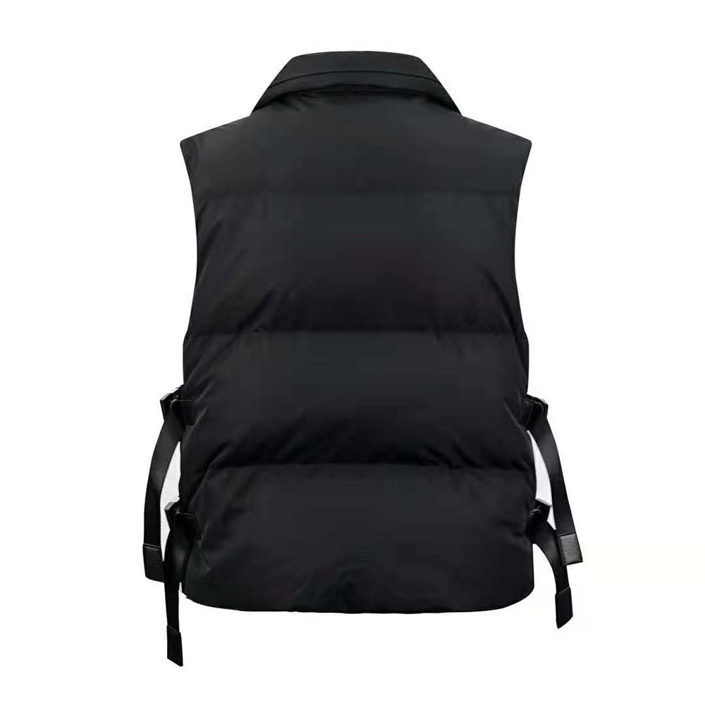 Side angle showing sleek quilted silhouette of Givenchy Men Sleeveless Puffer Jacket