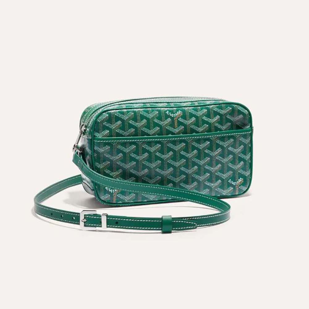 Front view of Goyard Unisex Cap-vert Pm Bag-Green showcasing green canvas