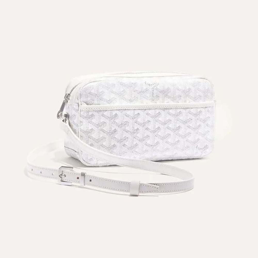 Front view of Goyard Unisex Cap-vert Pm Bag-White with logo detail