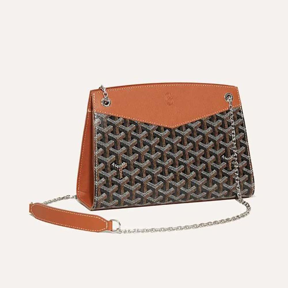 Front angle view of Goyard Women Rouette Structuré Pm Bag-Brown