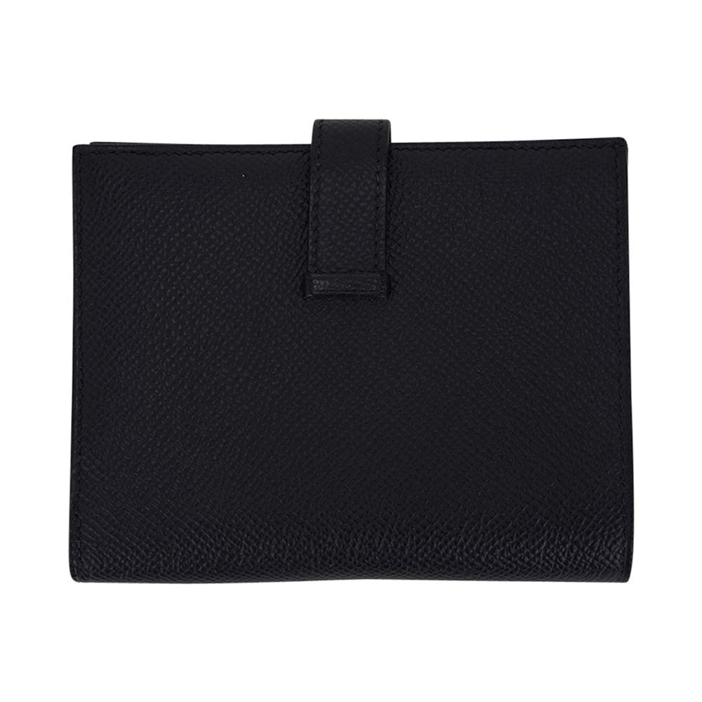 Hermes Bearn Compact Wallet Black Palladium Hardware Epsom Leather - image 4
