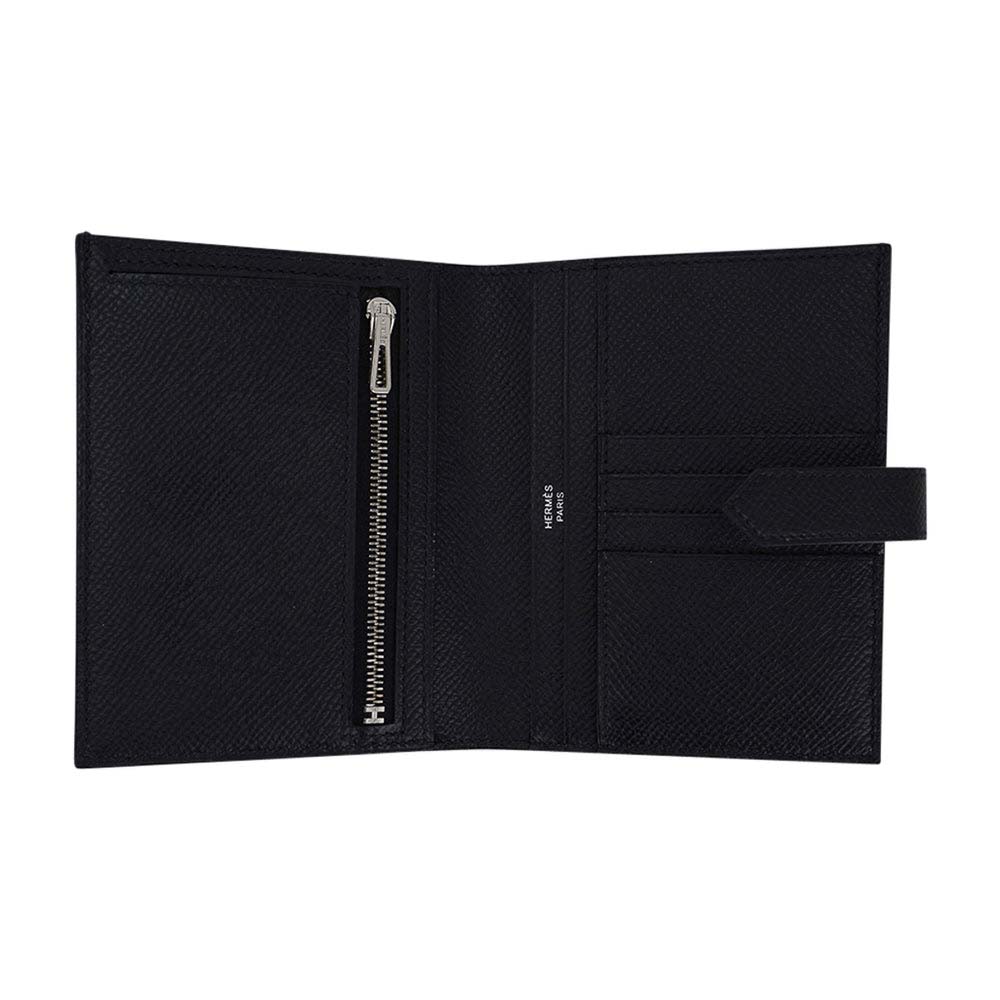 Hermes Bearn Compact Wallet Black Palladium Hardware Epsom Leather - image 5