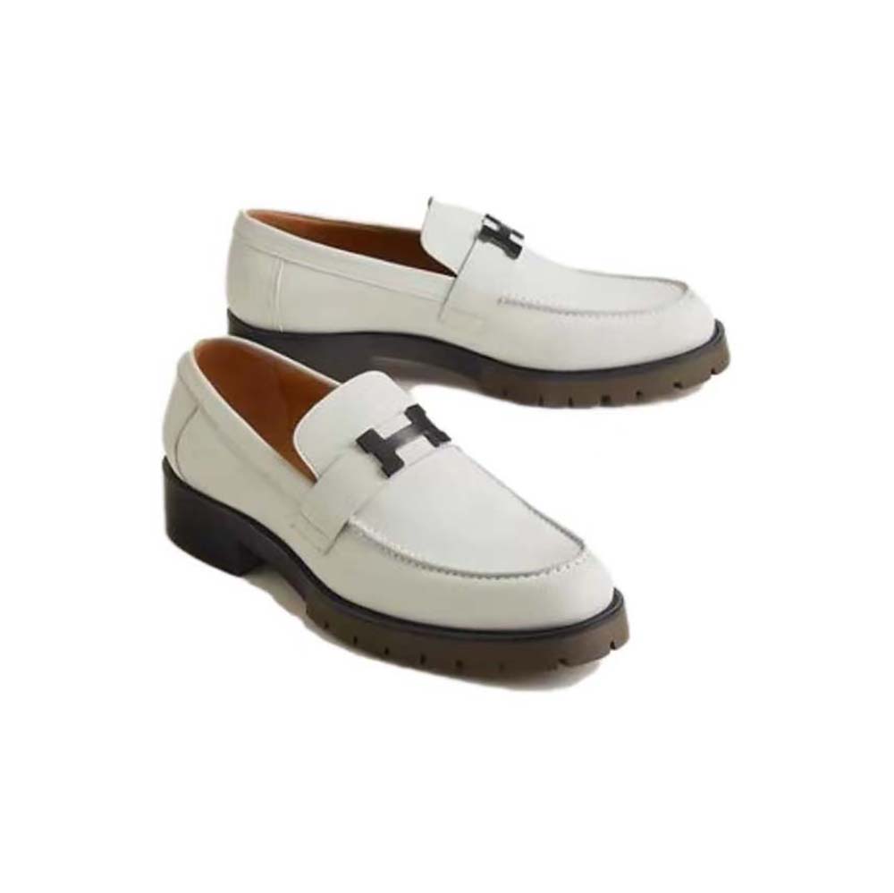 Hermes Men Gregoire Loafer in Nubuck-White - image 4