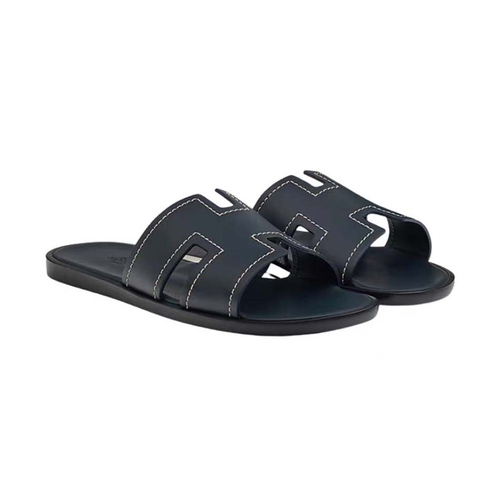 Top-down angle showing open-toe design of Hermes Men Izmir Sandal