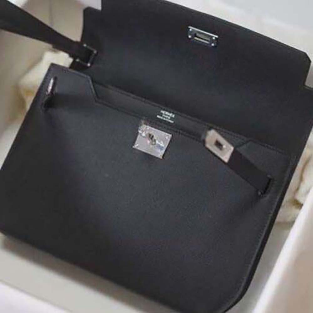 Hermes Men Kelly Depeches 25 Pouch-Black - image 4