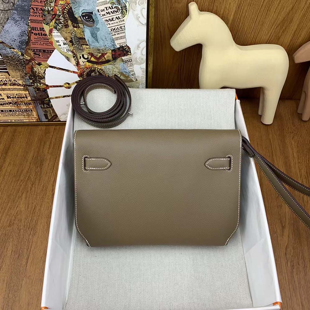 Hermes Men Kelly Depeches 25 Pouch-Gray - image 4