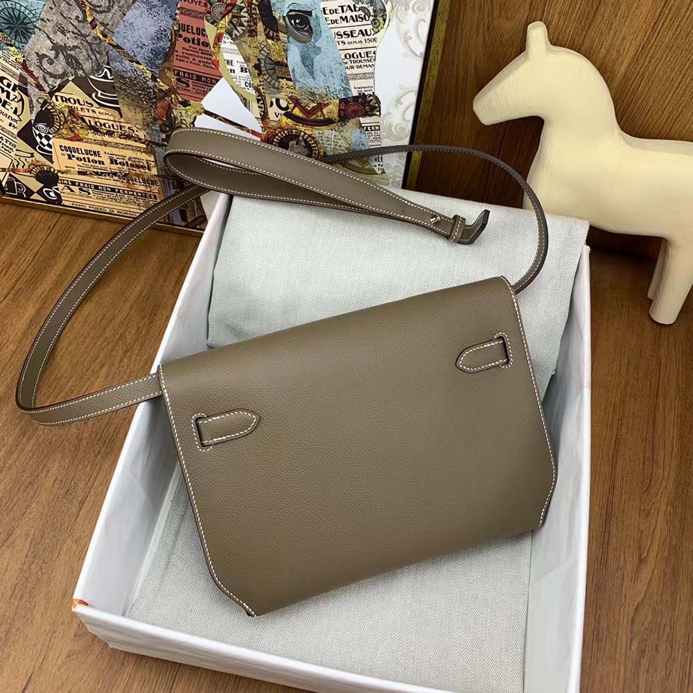 Hermes Men Kelly Depeches 25 Pouch-Gray - image 5