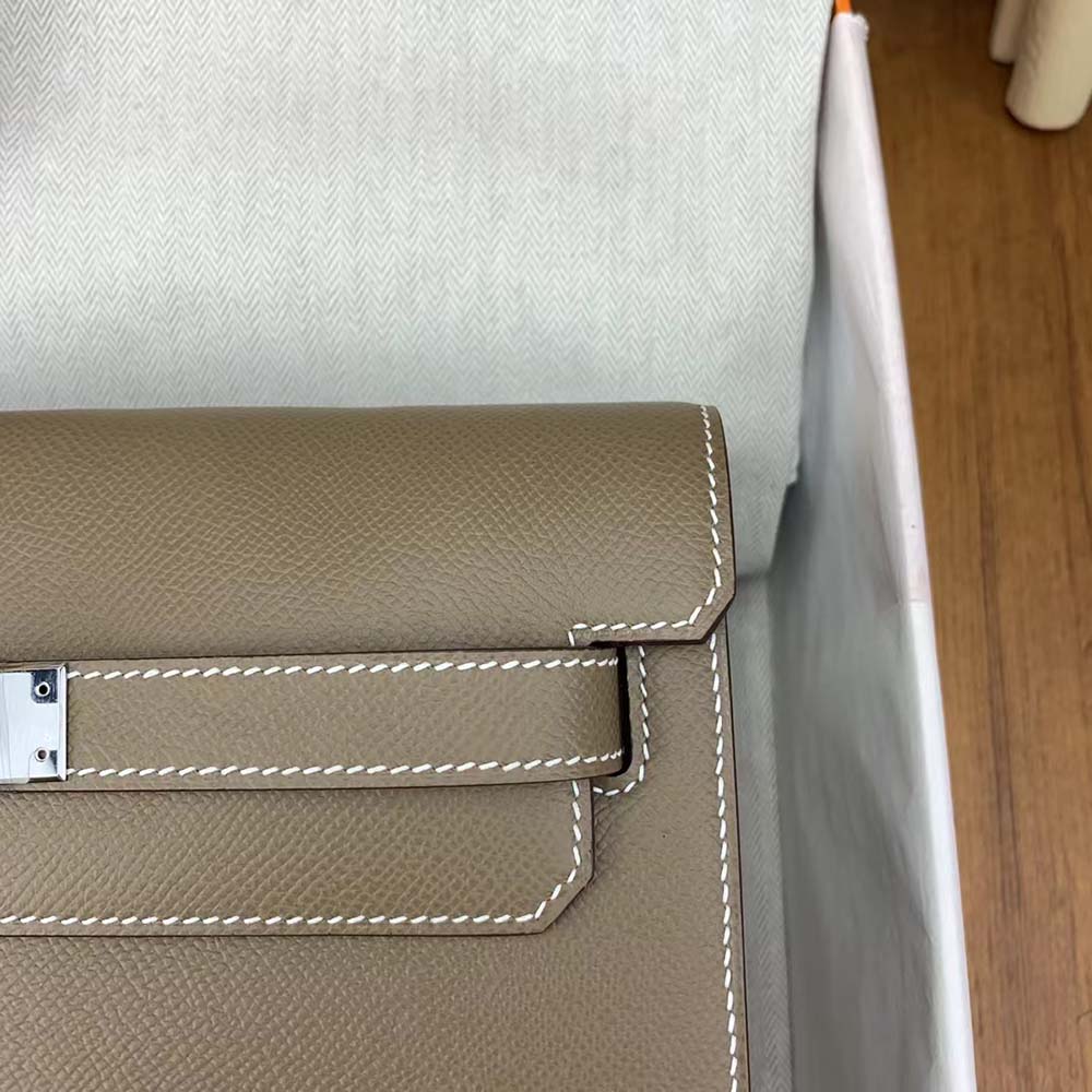 Hermes Men Kelly Depeches 25 Pouch-Gray - image 9