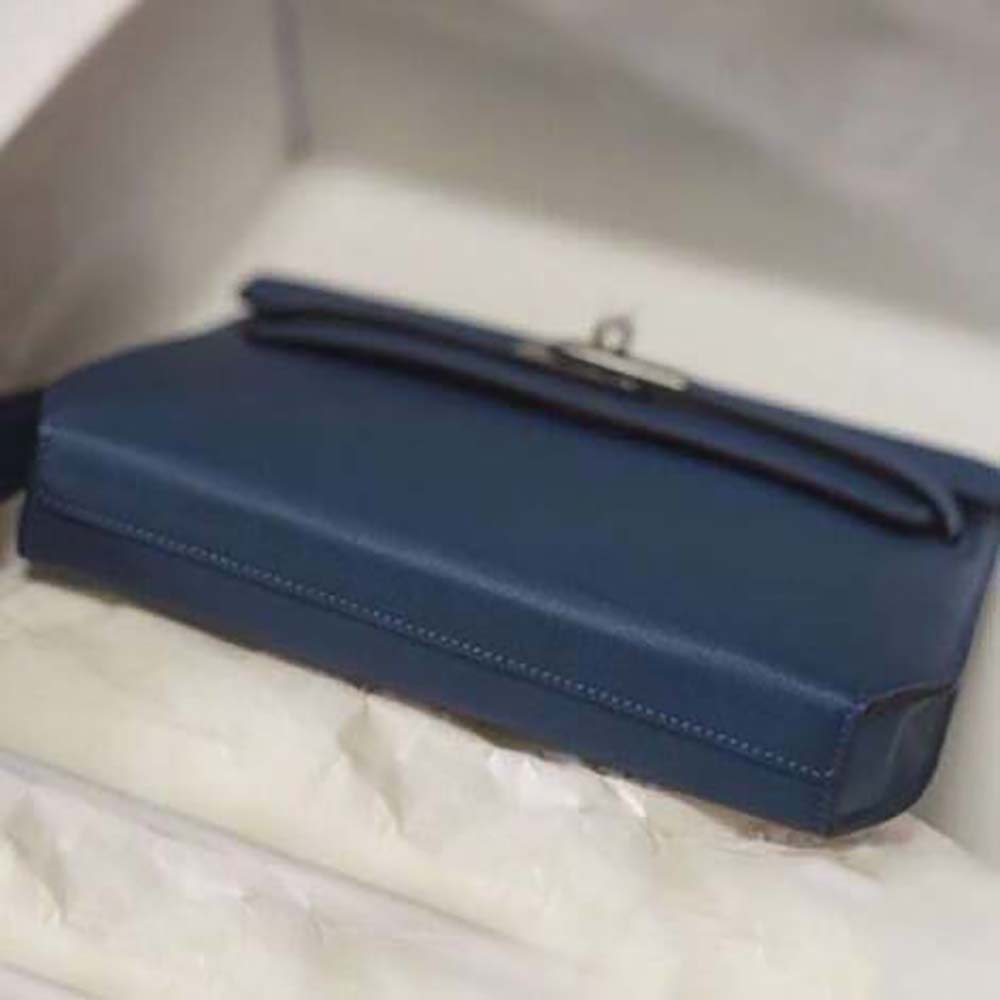 Hermes Men Kelly Depeches 25 Pouch-Navy - image 6