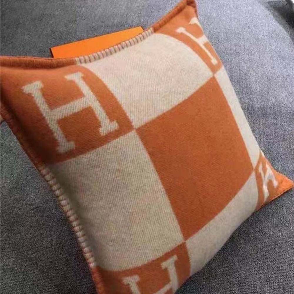 Hermes Unisex Avalon Pillow Large Model-Orange - image 4