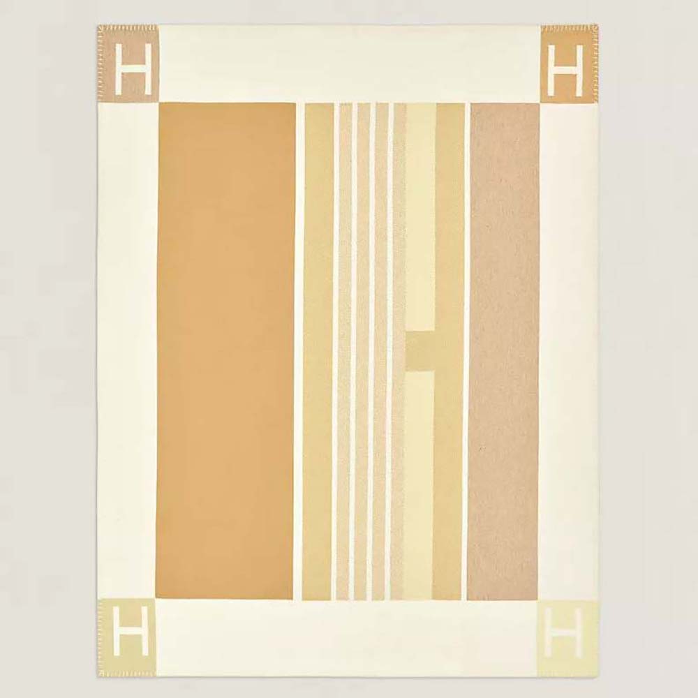 Close-up of Hermes Unisex Avalon Vibration Throw Blanket-Yellow texture