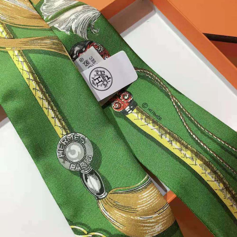 Hermes Women Cavalcades Twilly-Green - image 6
