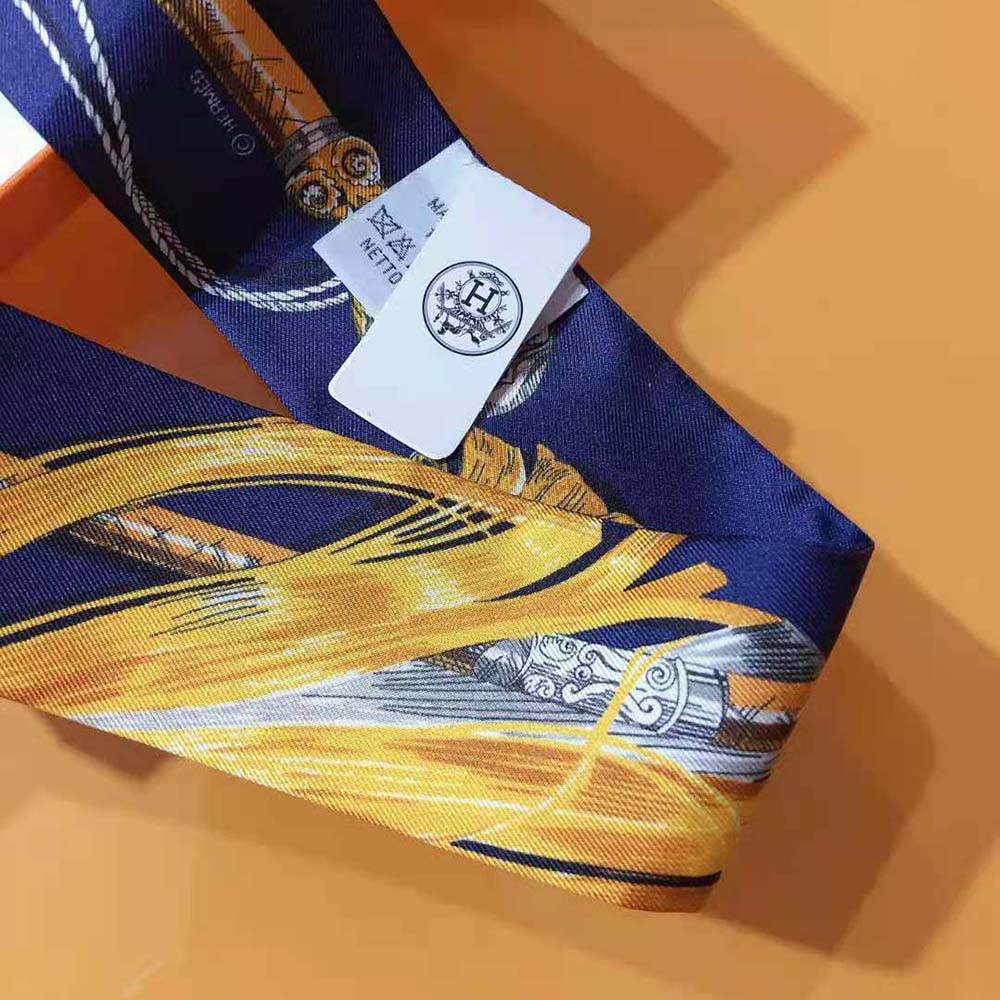 Hermes Women Cavalcades Twilly-Navy - image 5