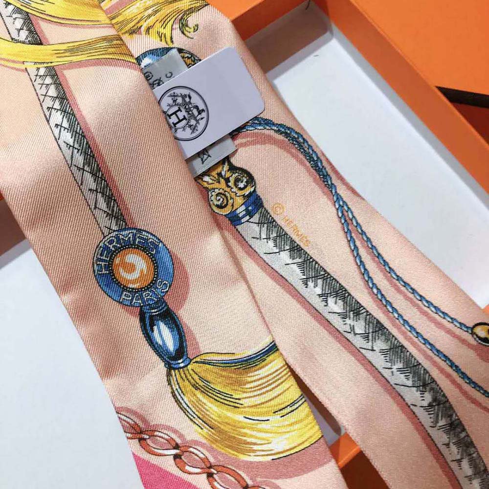 Hermes Women Cavalcades Twilly-Pink - image 6