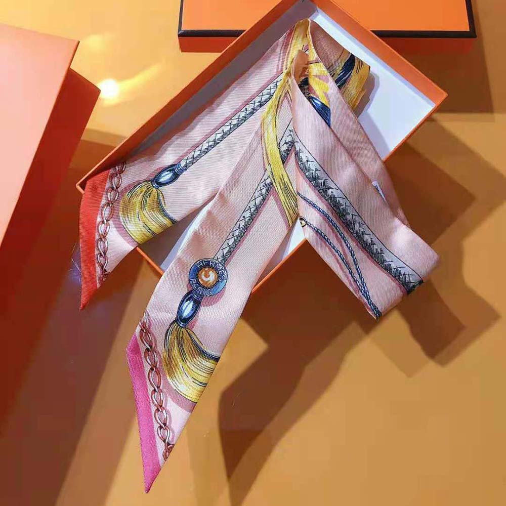 Hermes Women Cavalcades Twilly-Pink - image 4