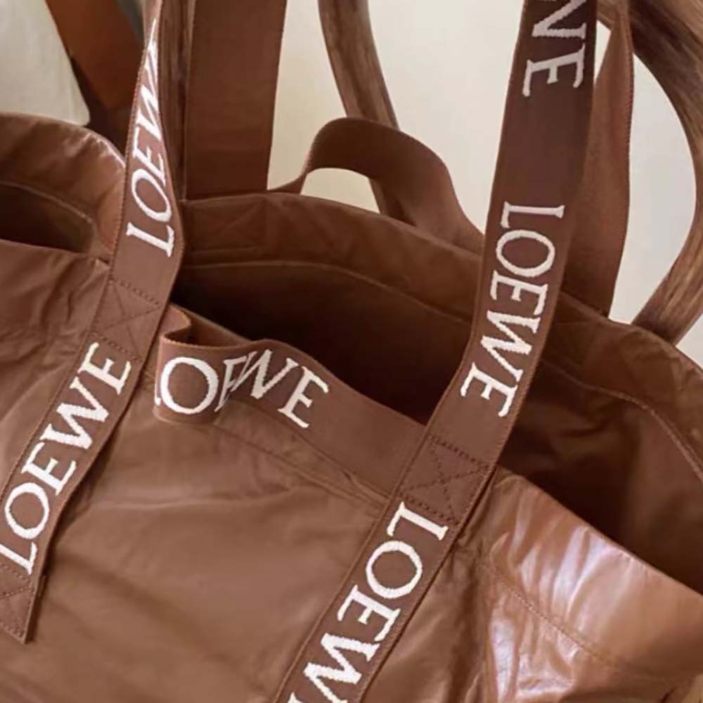 Loewe Unisex Fold Shopper in Paper Calfskin-Brown - image 6