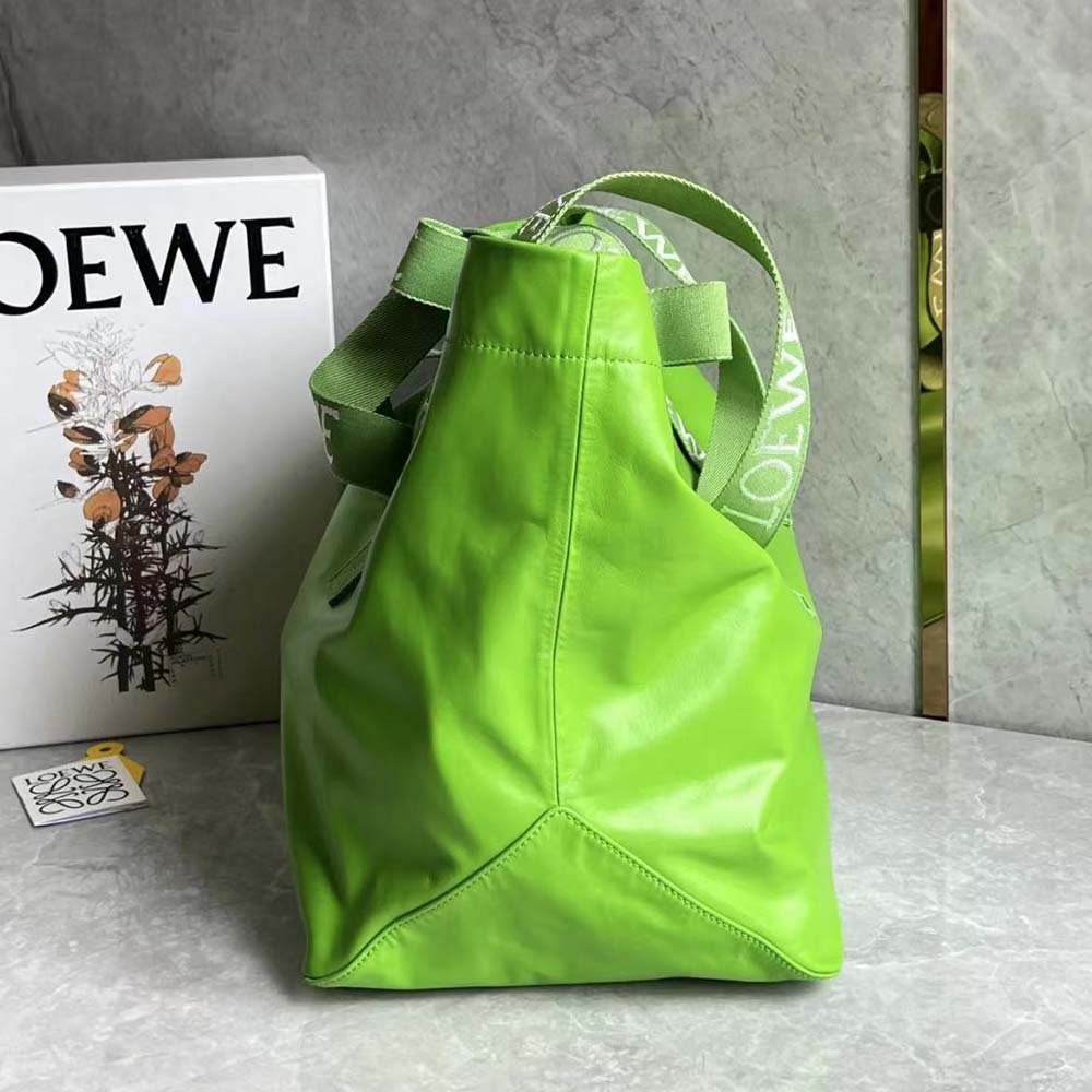 Loewe Unisex Fold Shopper in Paper Calfskin-Green - image 5
