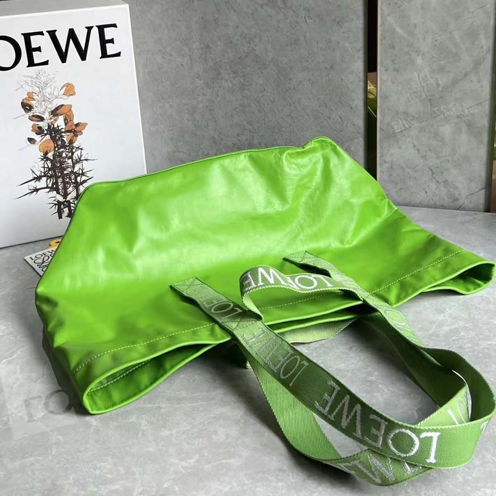 Loewe Unisex Fold Shopper in Paper Calfskin-Green - image 6