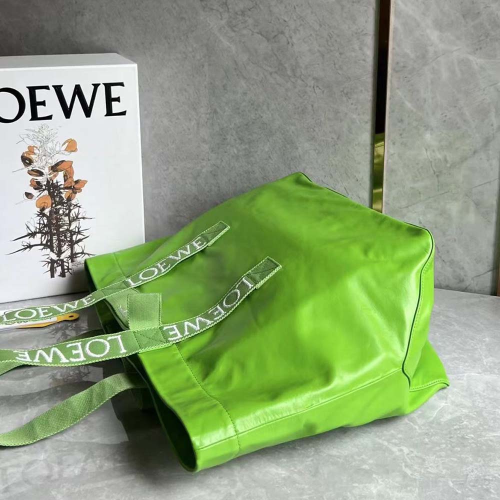 Loewe Unisex Fold Shopper in Paper Calfskin-Green - image 7