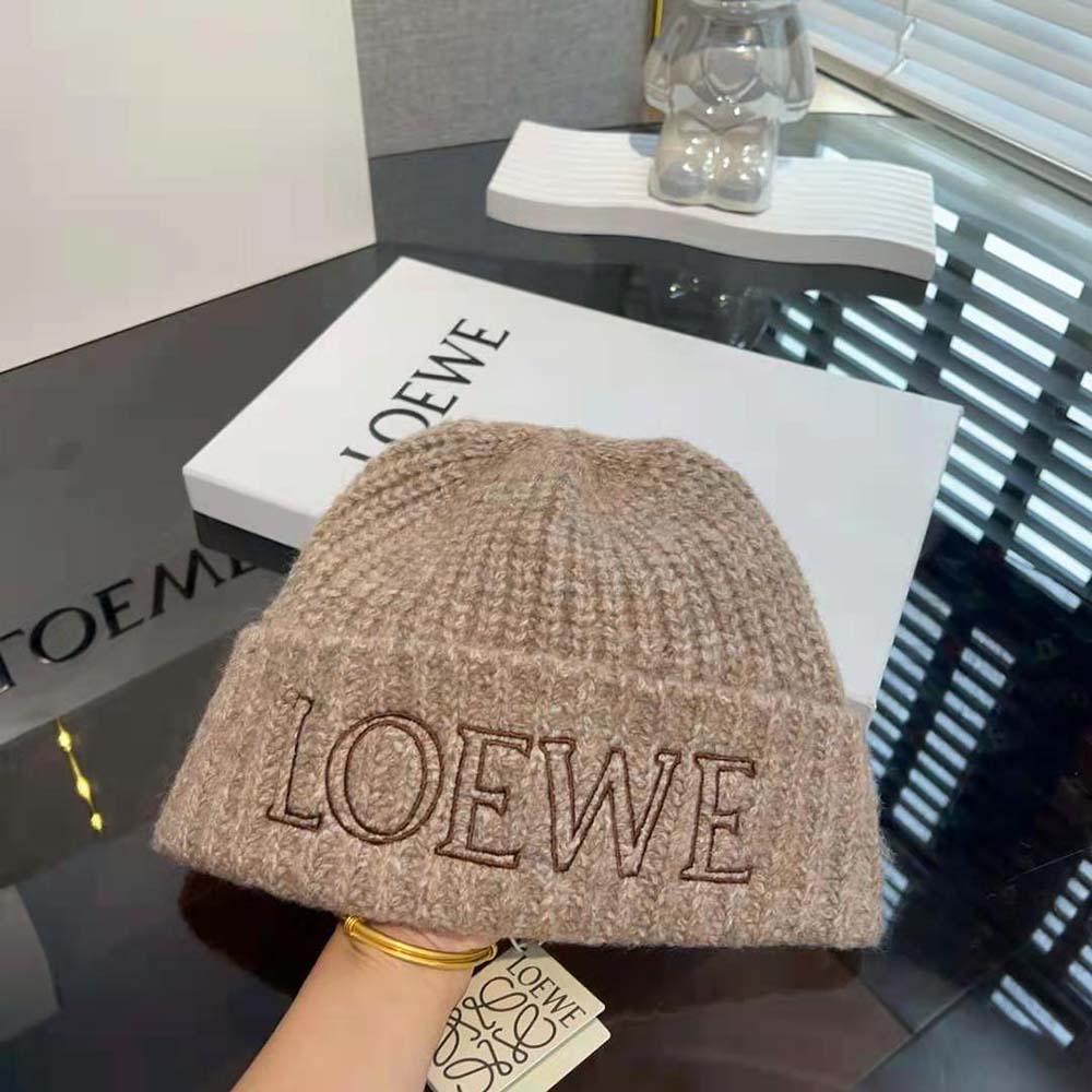 Loewe Unisex LOEWE Beanie in Wool-Beige - image 4