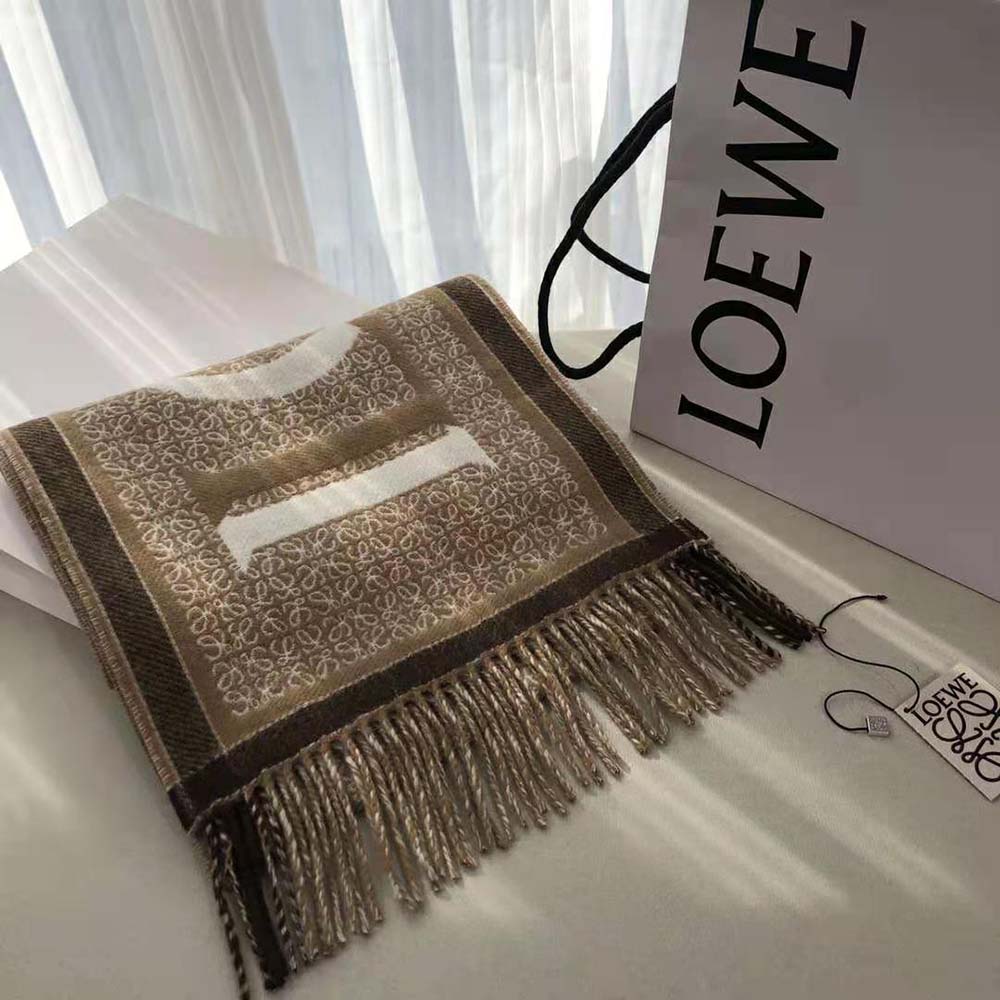 Loewe Unisex Love Scarf in Wool and Cashmere-White - image 5