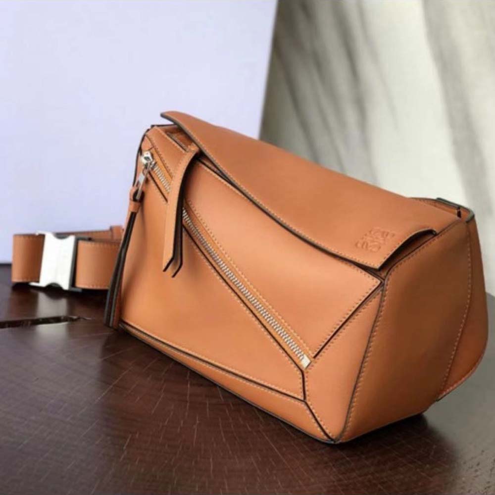 Side angle showing adjustable strap detail on Loewe Unisex Small Puzzle Bumbag