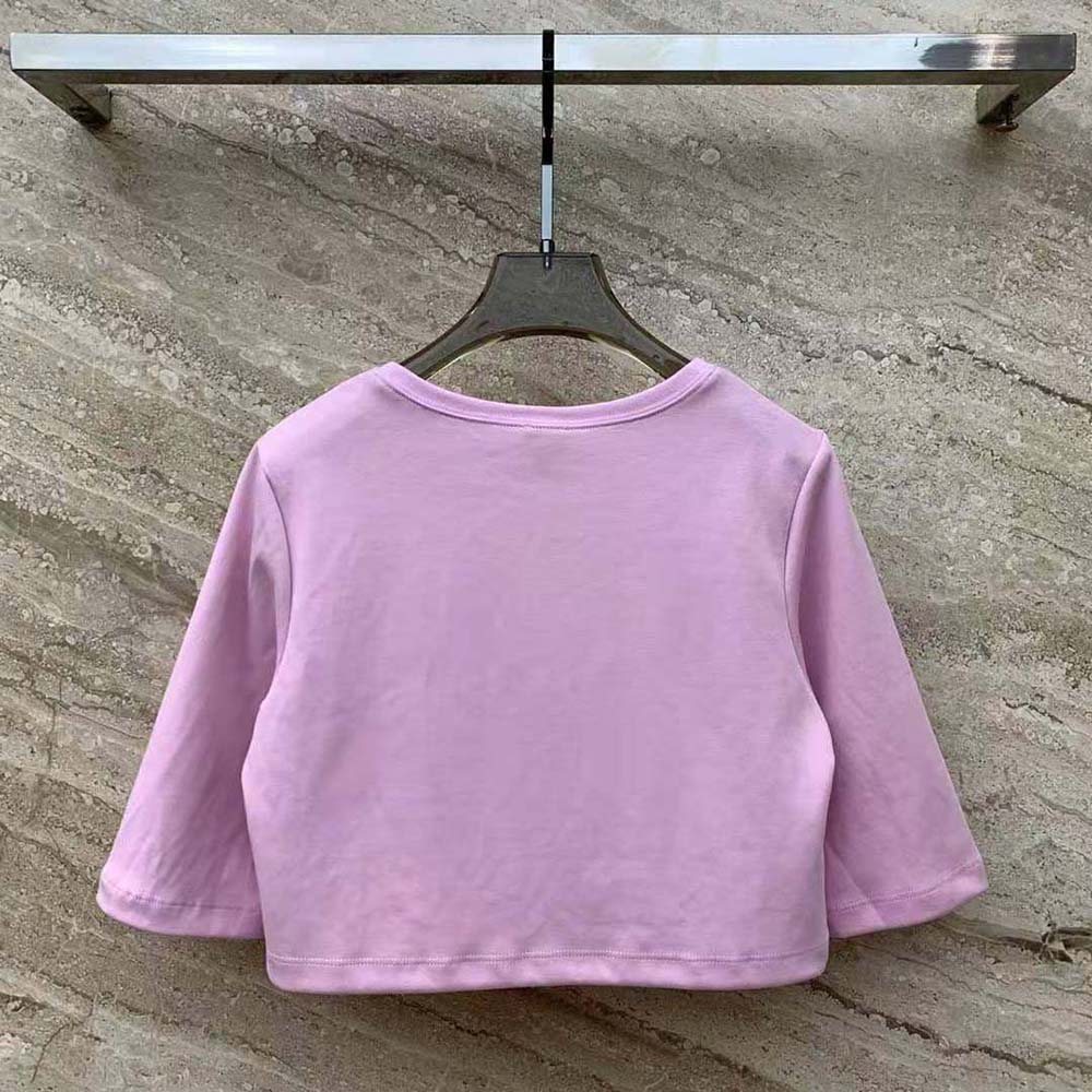 Side angle showing cropped silhouette of Loewe Women Cropped T-shirt