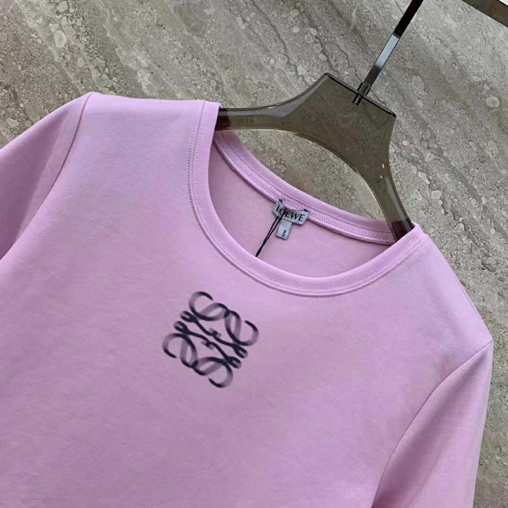 Loewe Women Cropped T-shirt in Cotton-Pink - image 4