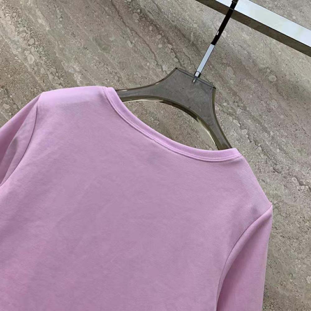 Loewe Women Cropped T-shirt in Cotton-Pink - image 7